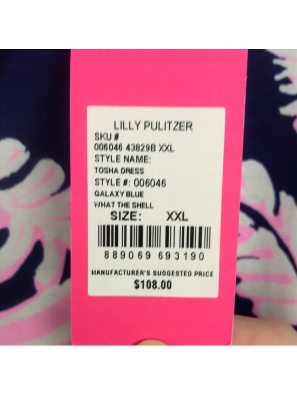 (PLAY CONDITION) Lilly Pulitzer Tosha Dress - Galaxy Blue What The Shell - Picture 10 of 10